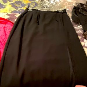 Long straight sexy black skirt